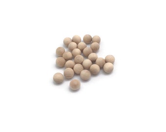 1/4" Wood Balls - Set of 25 - Unfinished - Solid Wood - Wooden Balls - Quarter Inch Balls - .25 inch Balls