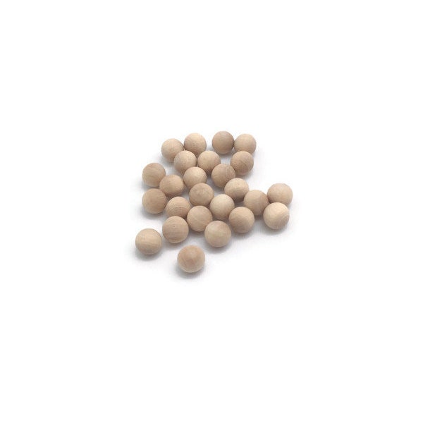 1/4" Wood Balls - Set of 25 - Unfinished - Solid Wood - Wooden Balls - Quarter Inch Balls - .25 inch Balls