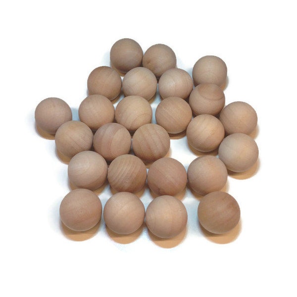 3/4" Wood Balls - Set of 25 - Unfinished - Solid Wood - Wooden Balls