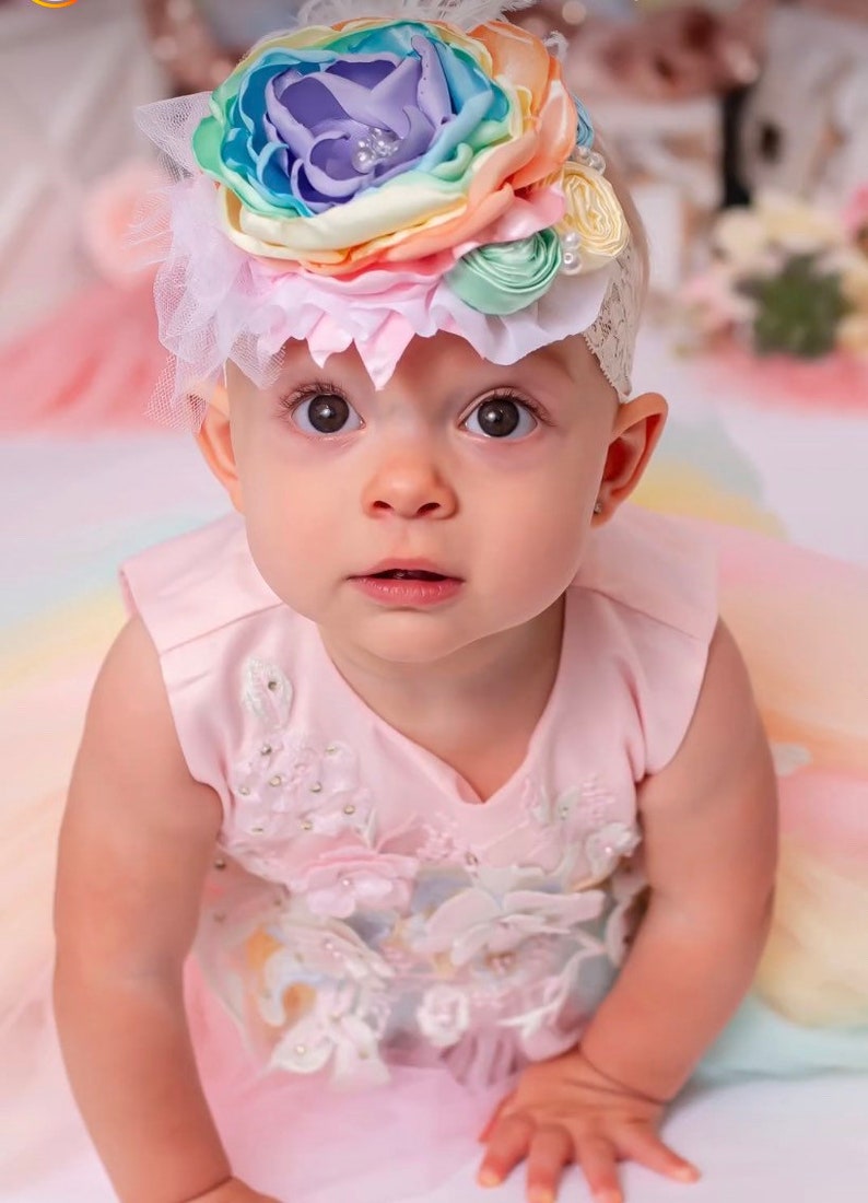 Pastel Rainbow Coutute Headband Unicorn Headband Baby Etsy