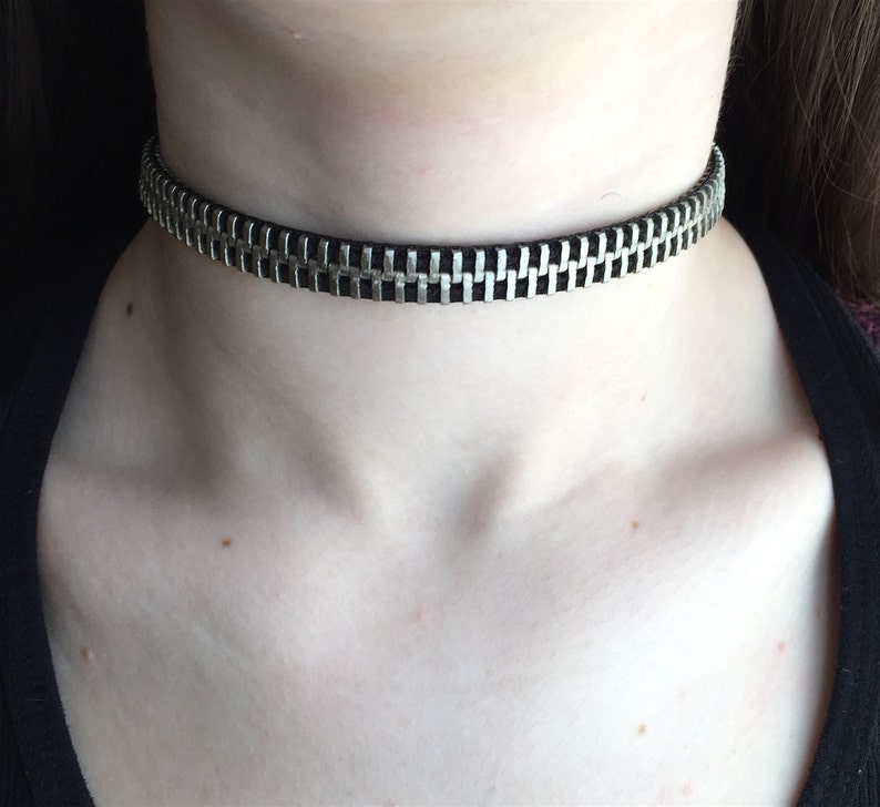 Zipper Choker Necklace Etsy