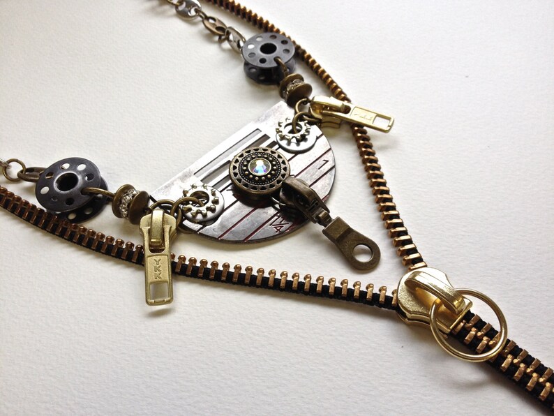 Seamstress Zipper Necklace Etsy