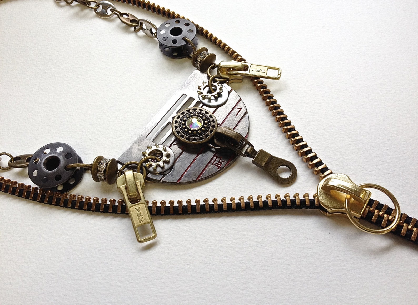 Seamstress Zipper Necklace Etsy