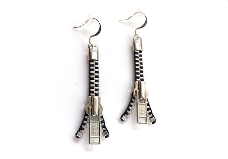 Zipping Zipper Earrings Etsy