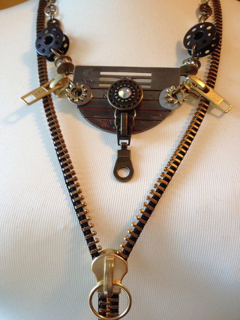 Seamstress Zipper Necklace Etsy