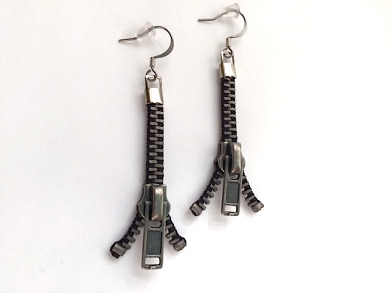 Zipping Zipper Earrings Etsy