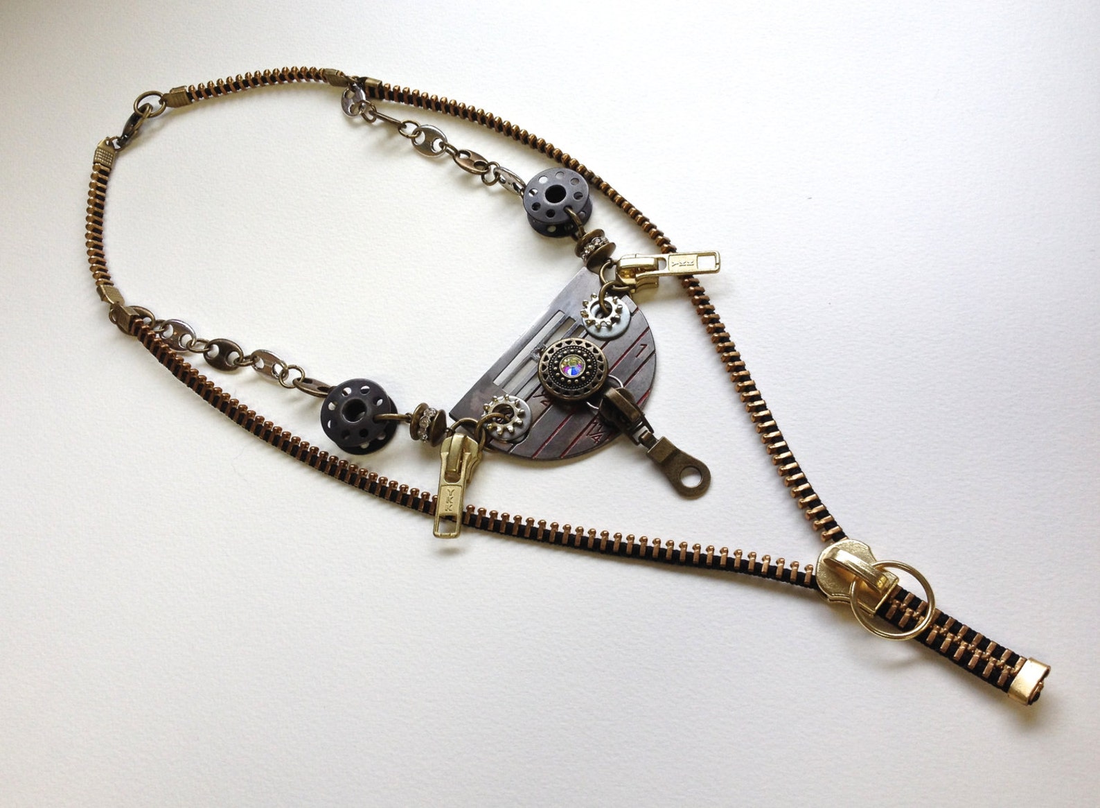 Seamstress Zipper Necklace Etsy