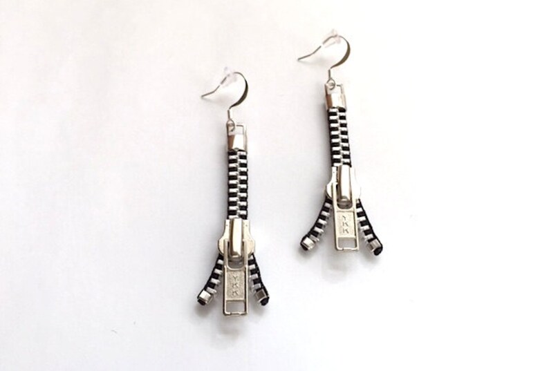 Zipping Zipper Earrings Etsy