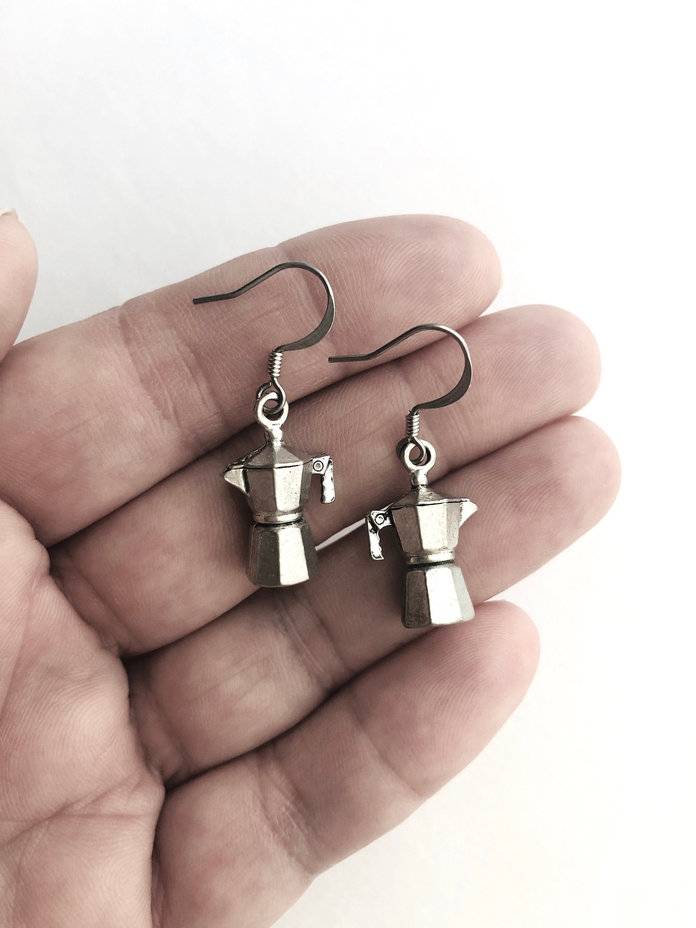 Pendientes cafetera - Etsy España