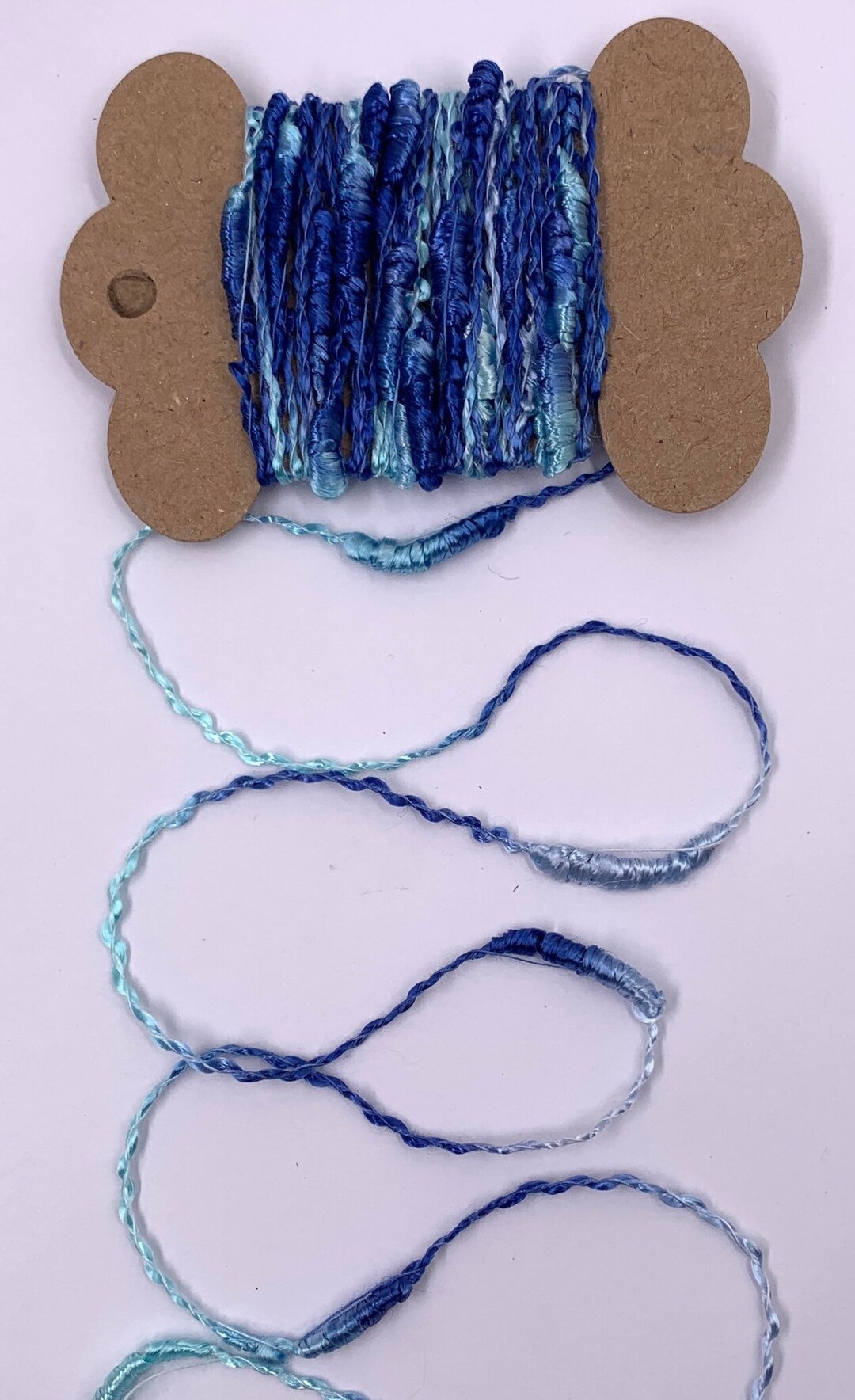 4 Yds Novelty Twine String blue Tones Trim Fibers Mixed Media Junk ...