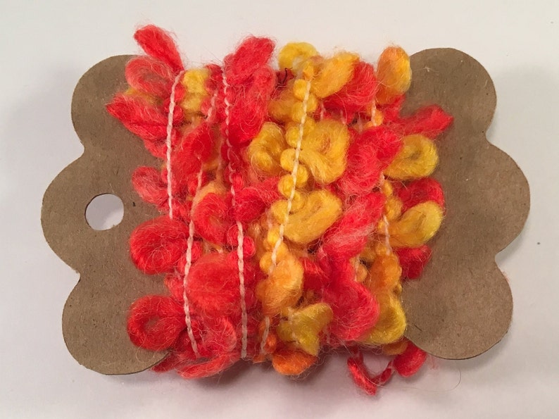 Novelty Fibers for Scrapbooks Mixed Media Junk Journals Tags Art Yarn Crafts Collage Cards Embellishments OrangeYellow 3 Yds Boucle Trim
