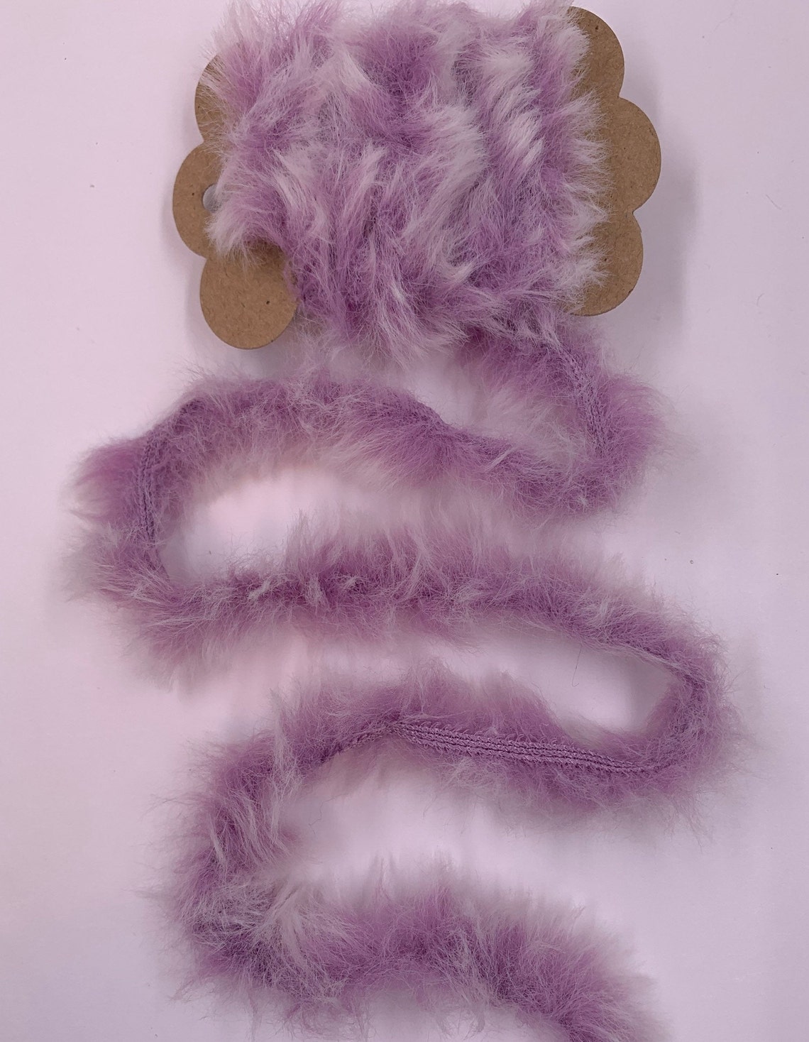 1 Yd Faux Fur Yarn lilac Purple With Light Tips Trim Novelty Etsy