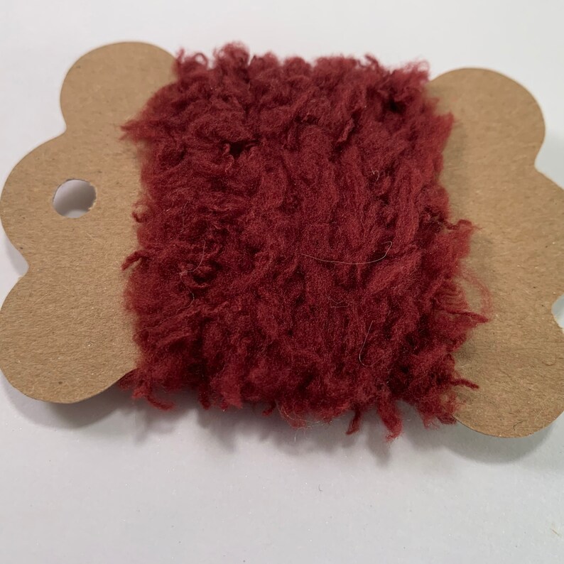3 Yds Short Fuzzy Eyelash Trim Burgundy Soft Novelty Fibers Scrapbook Mixed Media Journals Tags Art Yarn Crafts Collage Embellishment