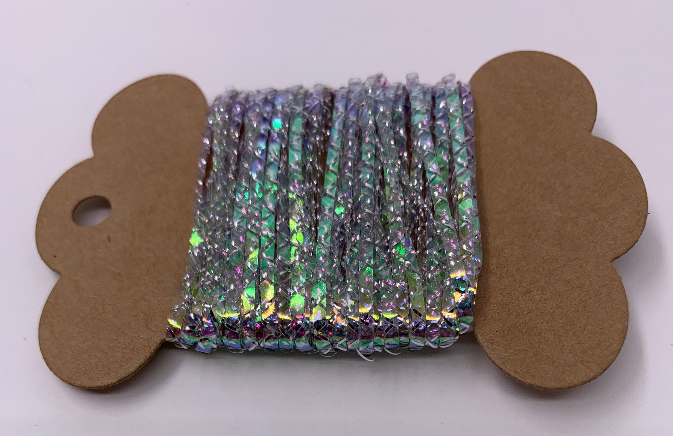 5 Yds 1/16 Cellophane Ribbon silver Holographic Etsy