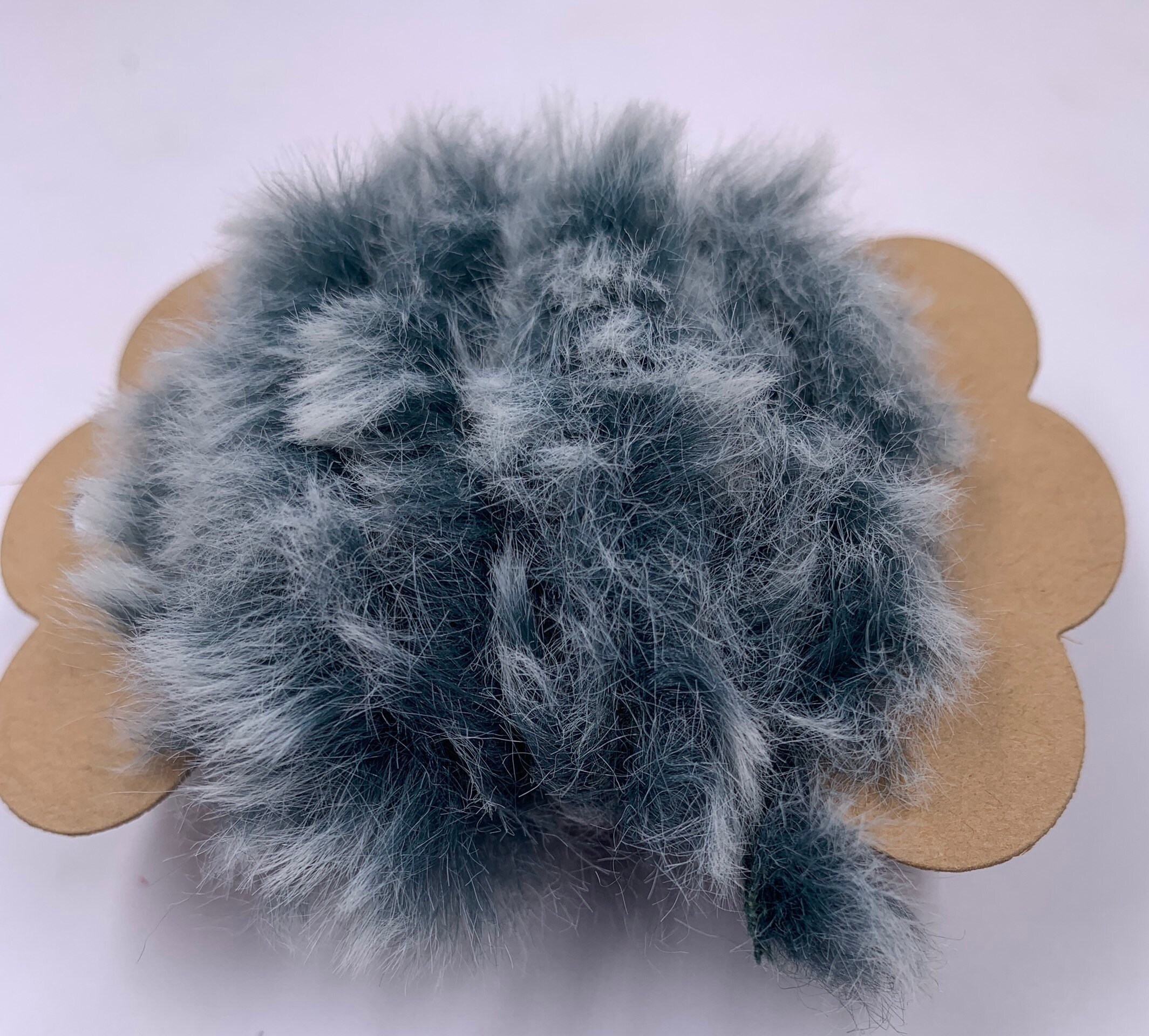 1 Yd Faux Fur Yarn dk Teal Green Trim Novelty Fibers Mixed Etsy UK