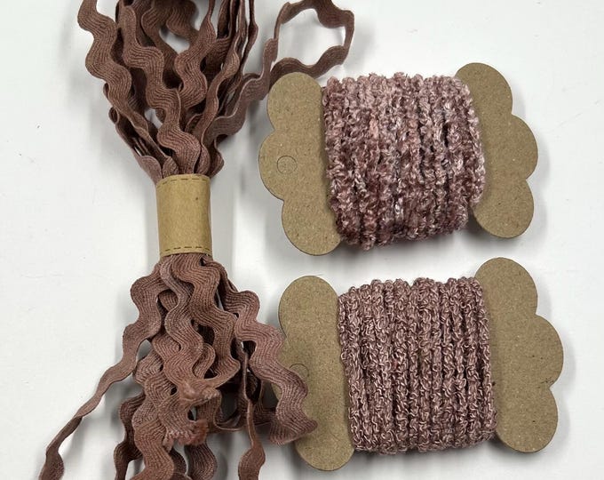 Hand Dyed Ric Rac Hand-dyed Novelty Trim Set (cocoa Brown Lot #93) 9 Yds Total - Ric Rac ...
