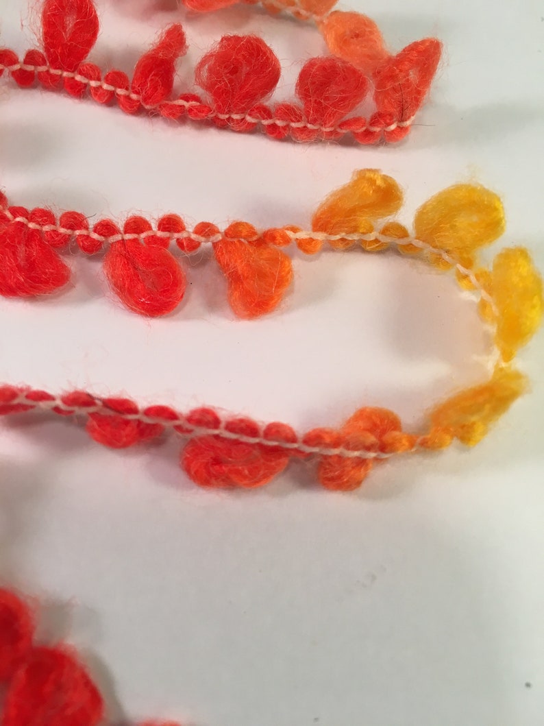 Novelty Fibers for Scrapbooks Mixed Media Junk Journals Tags Art Yarn Crafts Collage Cards Embellishments OrangeYellow 3 Yds Boucle Trim