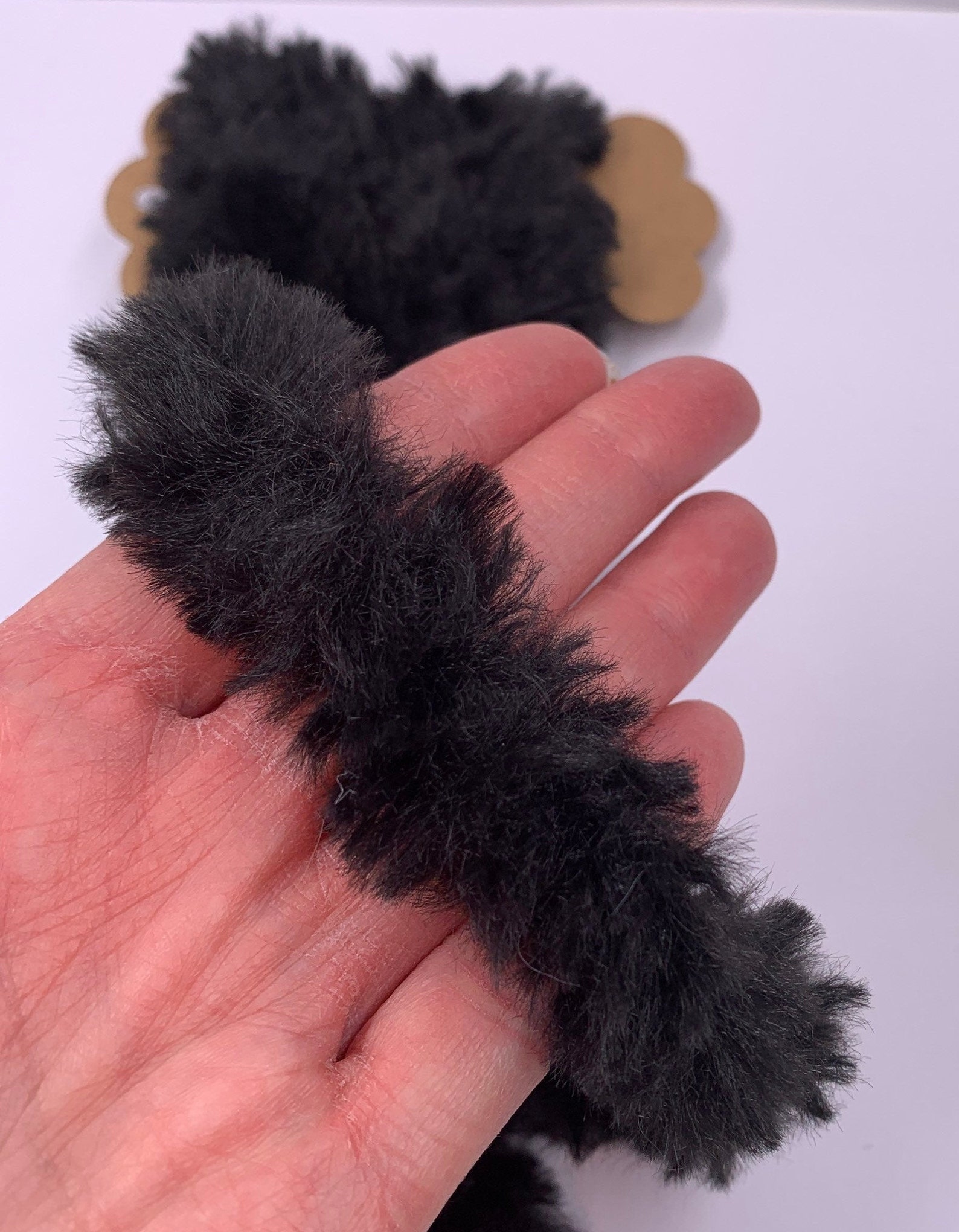 1 Yd Thick Faux Fur Yarn Black Trim Novelty Fibers Etsy