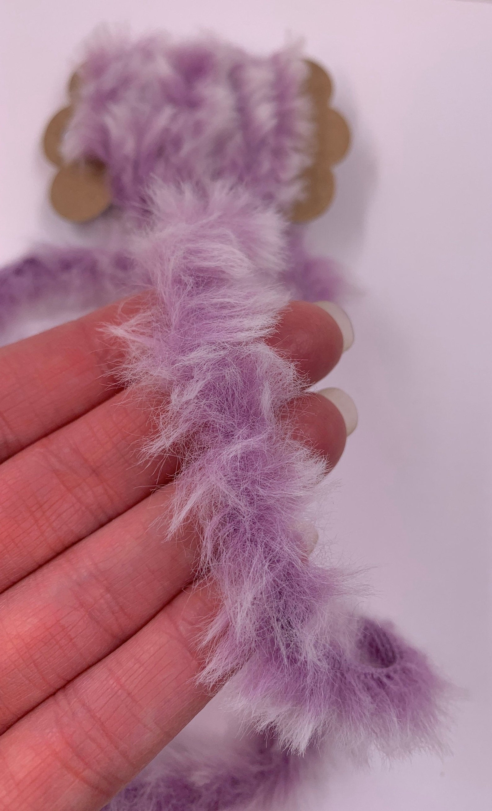 1 Yd Faux Fur Yarn lilac Purple With Light Tips Trim Novelty Etsy