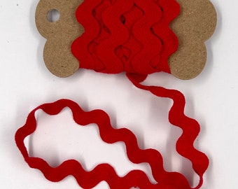 2 Yards 1/2" Ric Rac (Red) Polyester Trim Novelty Crafts Rick Rack Cross Stitch Pillow Sewing