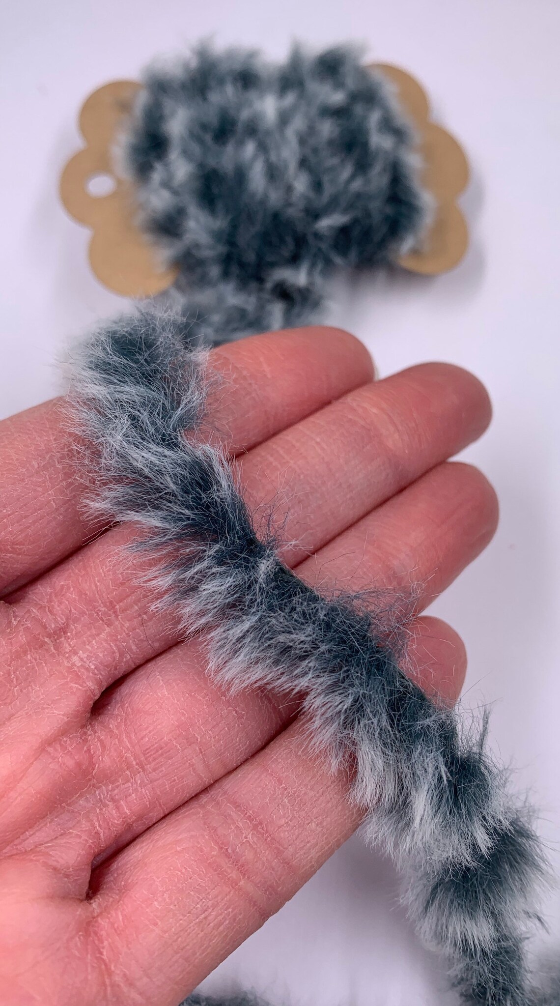 1 Yd Faux Fur Yarn dk Teal Green Trim Novelty Fibers Mixed Etsy UK