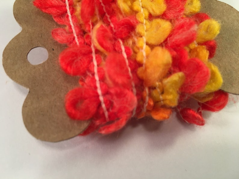 Novelty Fibers for Scrapbooks Mixed Media Junk Journals Tags Art Yarn Crafts Collage Cards Embellishments OrangeYellow 3 Yds Boucle Trim