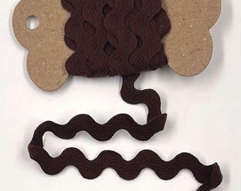 2 Yards 1/2" Ric Rac (Brown) Polyester Trim Novelty Crafts Rick Rack Cross Stitch Pillow Sewing