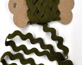 2 Yards 1/2" Ric Rac (Moss Green) Polyester Trim Novelty Crafts Rick Rack Cross Stitch Pillow Sewing