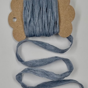 3 Yards Flat Trim (Denim Blue) Novelty Fibers Mixed Media Junk Journals Tags Art Yarn Crafts Collage Cards Embellishments