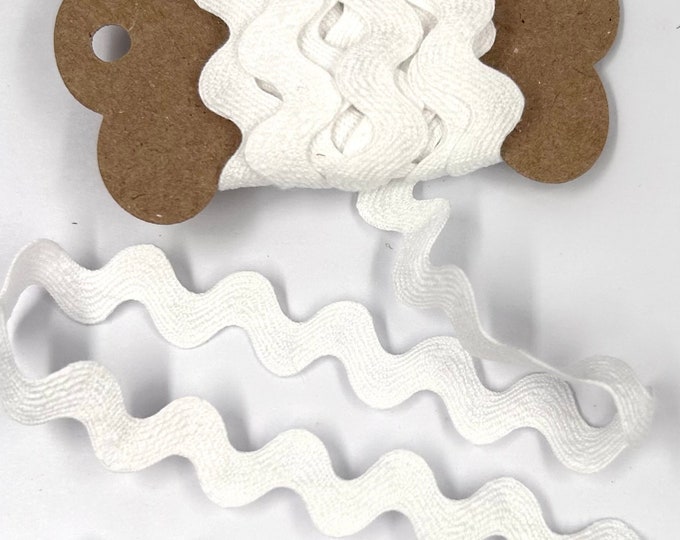 2 Yards 1/2 Ric Rac white Cotton Trim Novelty Crafts Rick Rack Cross