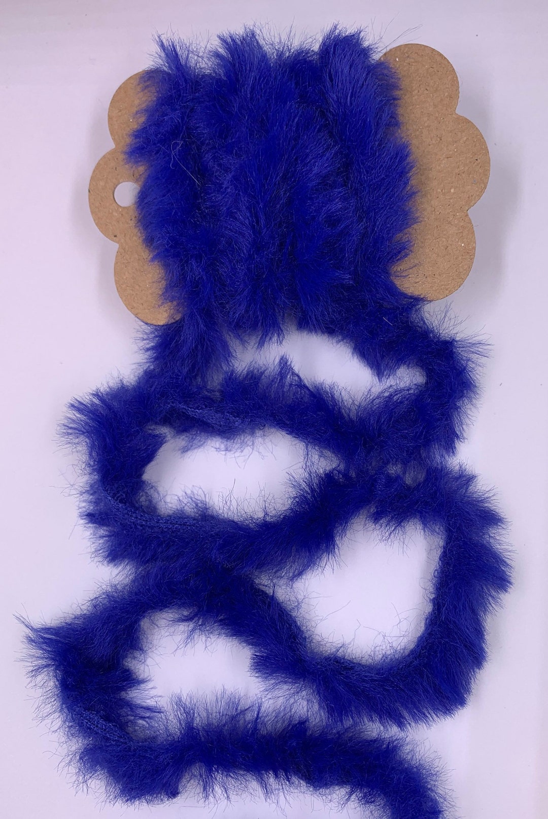 1 Yd Faux Fur Yarn royal Blue Trim Novelty Fibers Scrapbooks Etsy