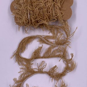 3 Yards Terry Fringe Eyelash Trim (Tan) Novelty Fibers for Scrapbooks Mixed Media Junk Journals Tags Art Crafts Collage Cards Embellishments
