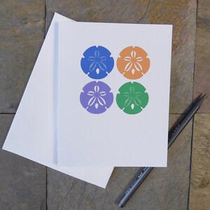 Sand Dollar Greeting Cards, All Occasions, Blank Note Cards, Original Sand Dollar Design, Color Variation Cards image 4