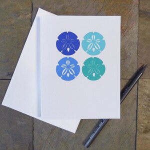 Sand Dollar Greeting Cards, All Occasions, Blank Note Cards, Original Sand Dollar Design, Color Variation Cards image 1