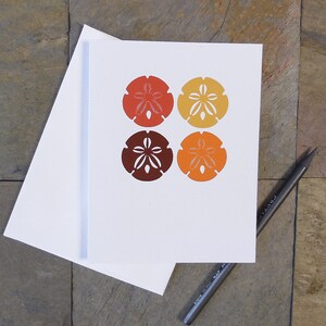 Sand Dollar Greeting Cards, All Occasions, Blank Note Cards, Original Sand Dollar Design, Color Variation Cards image 2