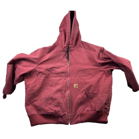 Carhartt J130 DKR Active Jacket 2XL Dark Red Quilted … - Gem