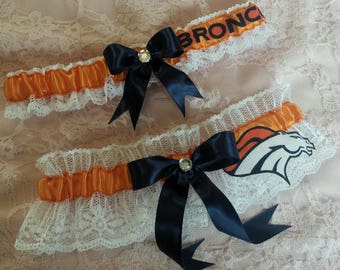 Denver Broncos Wedding Garter Handmade Keepsake Bridal on1