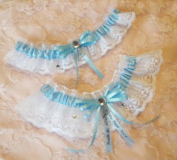 Cinderella Themed Slipper or Carriage Lace Bridal Wedding Garter LaceSatin