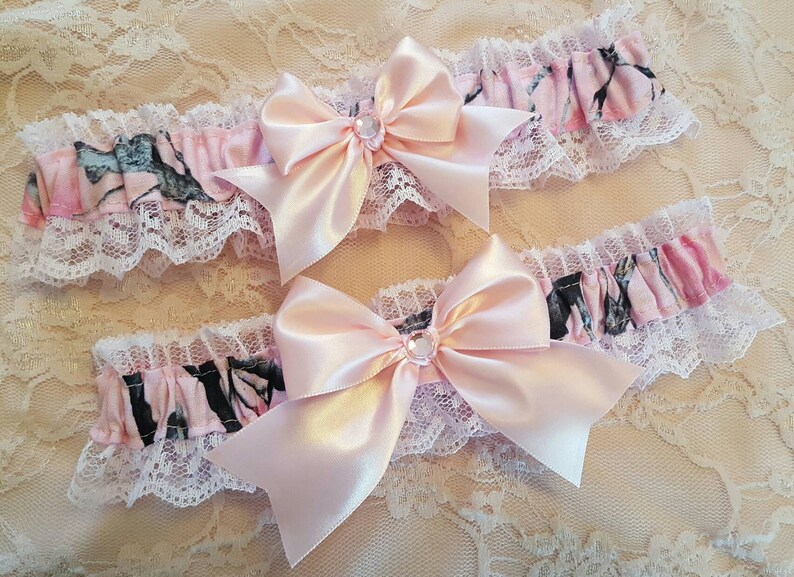 Pink Camo Camouflage Wedding Garter Belt or Set W/ Pink Lace Etsy