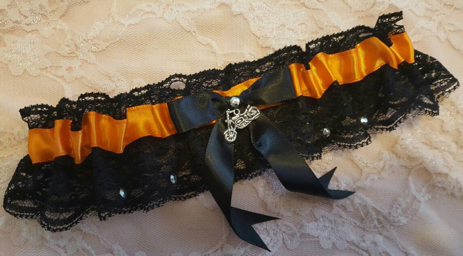 Harley Davidson Inspired Biker Wedding Garter Belt w/ Black Etsy