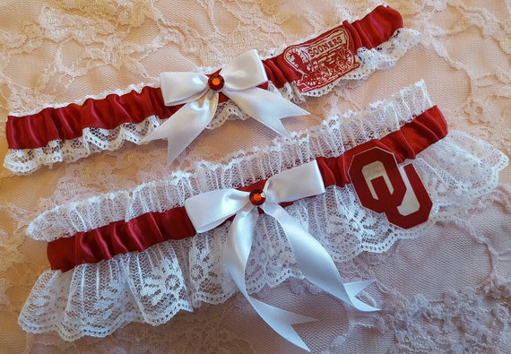 Oklahoma University Sooners Inspired White Lace Wedding Garter | Etsy