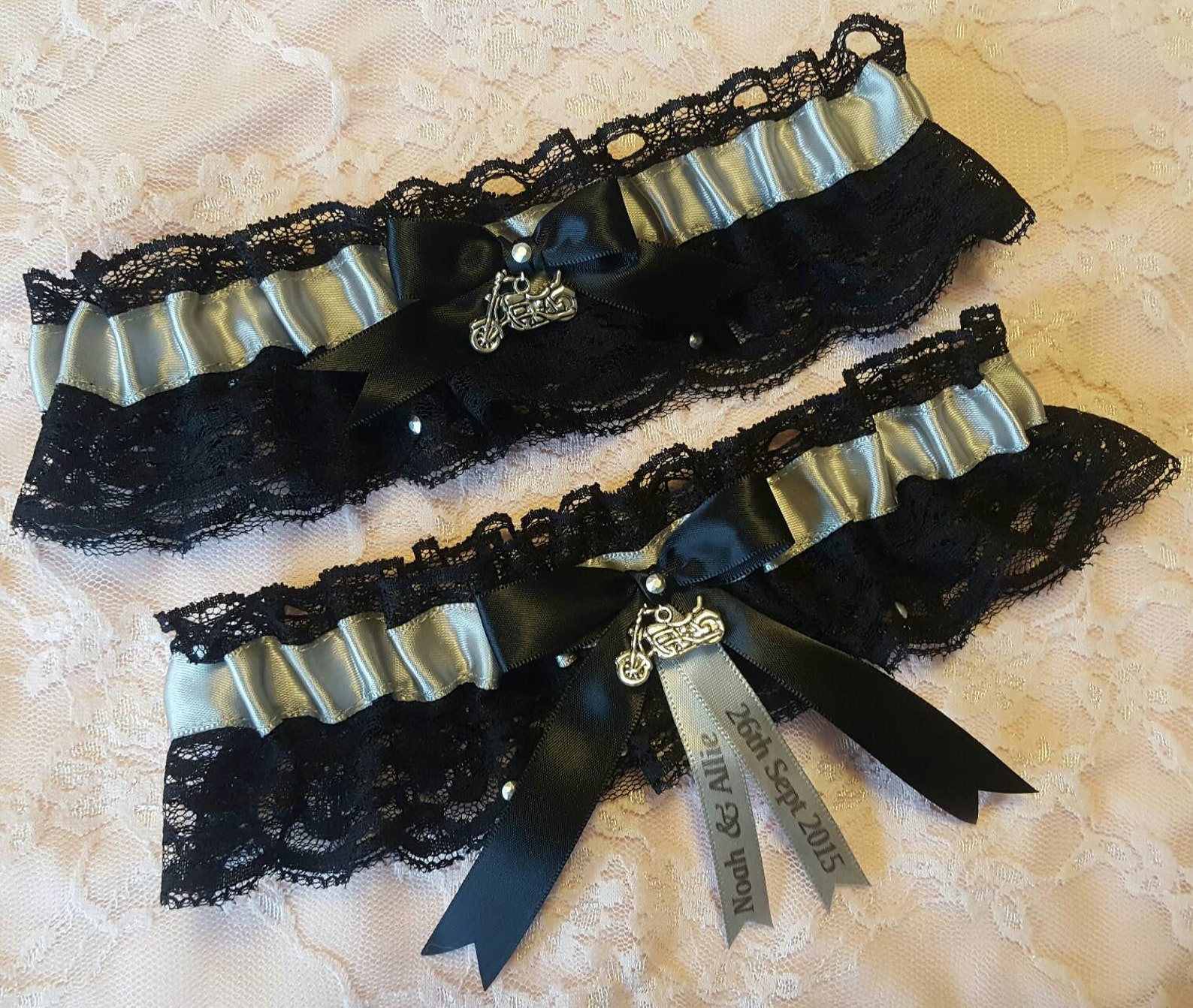Harley Davidson Inspired Biker Wedding Garter Belt w/ Black Etsy