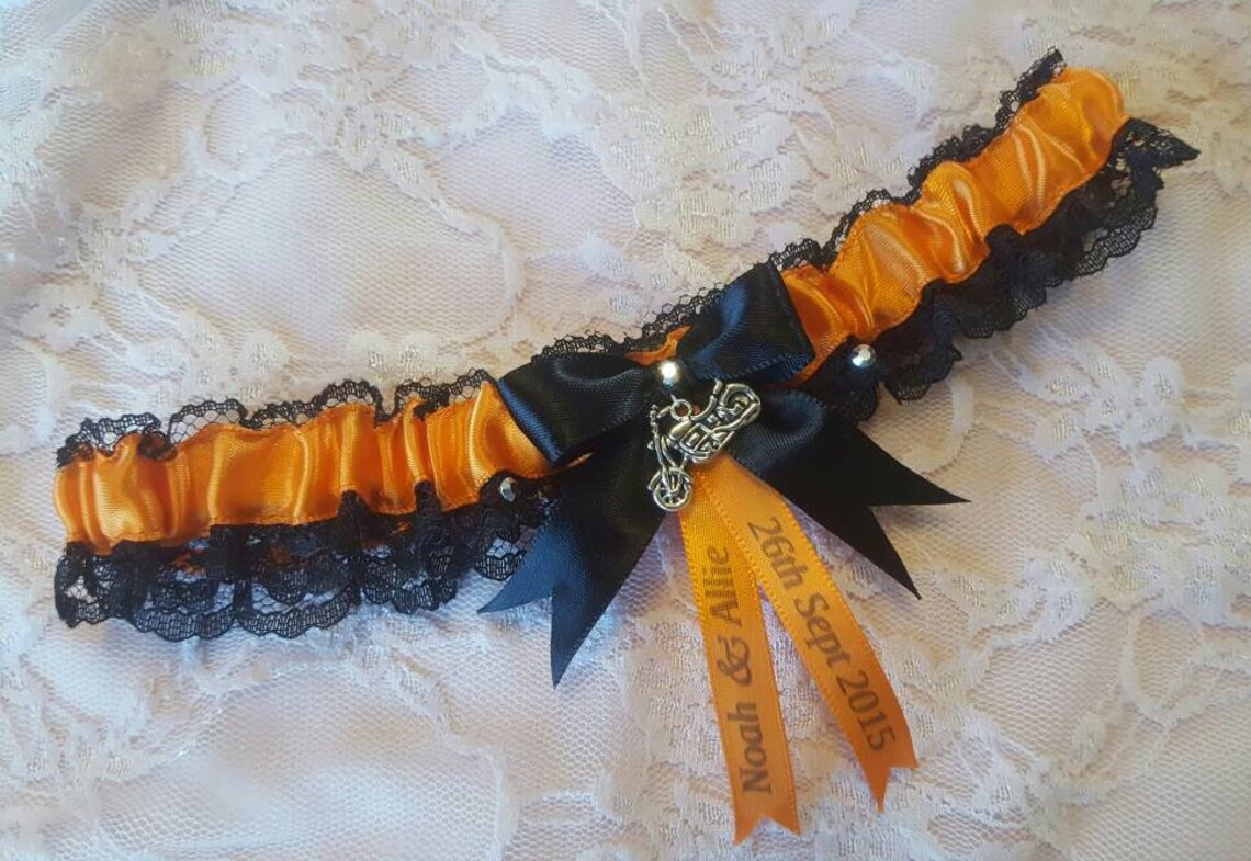 Harley Davidson Inspired Biker Wedding Garter Belt W/ Black Etsy