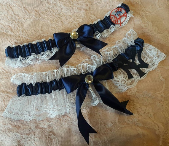 Buy Handcrafted Baseball Wedding Garter Belt Toss or Set W/ White Lace Made  Using New York NY Yankees Fabric Online in India