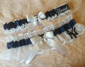 yankee garter belt NY New York Yankees Inspired Baseball Wedding Garter Belt Set W/ White Lace