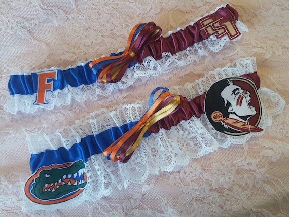House Divided -- Name Your Teams or Schools Rival Team College Football Basketball Baseball Sports Rivalry Garter Belt Set
