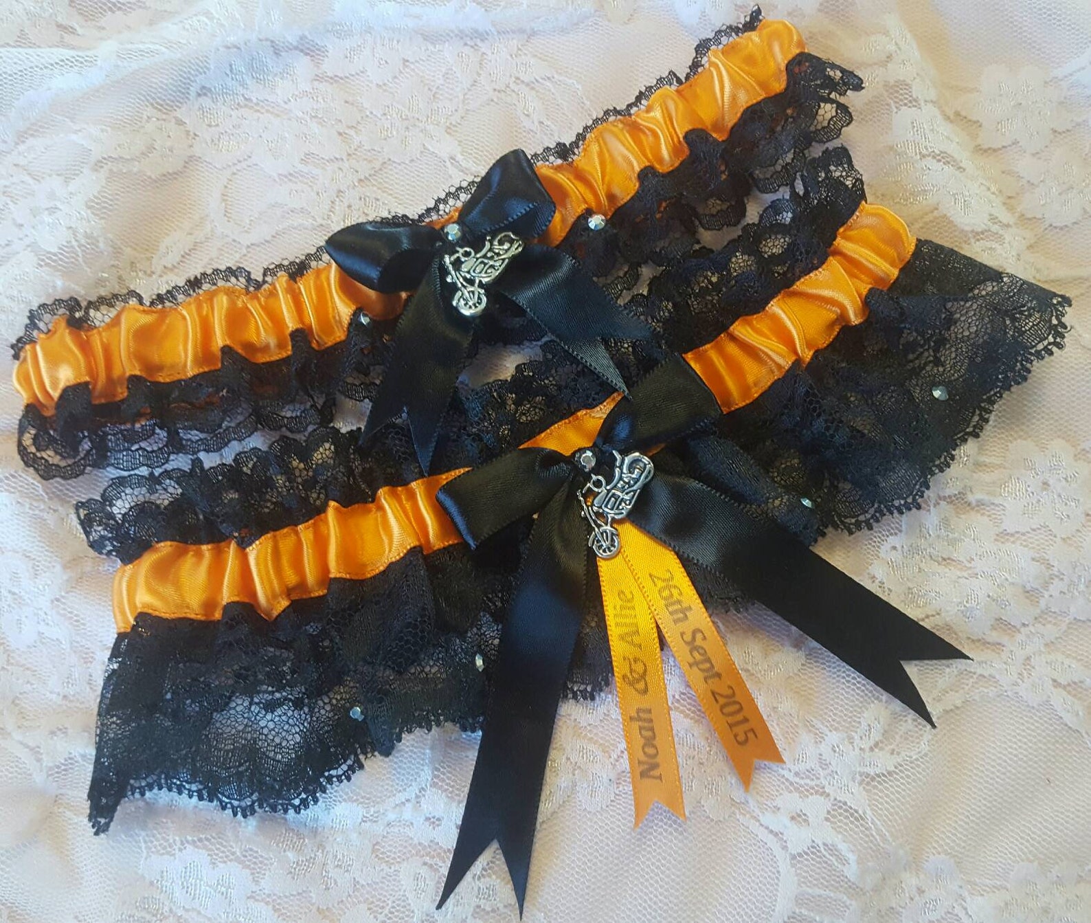 Harley Davidson Inspired Biker Wedding Garter Belt Set W/ Etsy