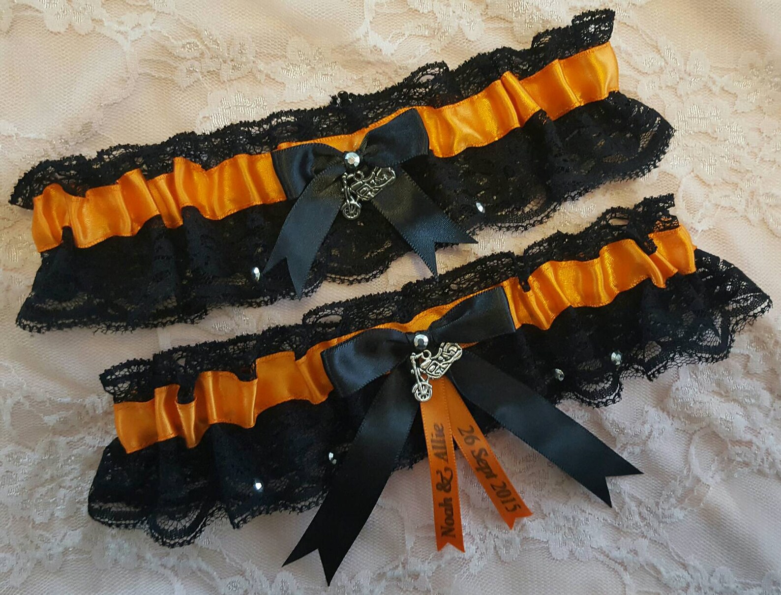 Harley Davidson Inspired Biker Wedding Garter Belt w/ Black Etsy