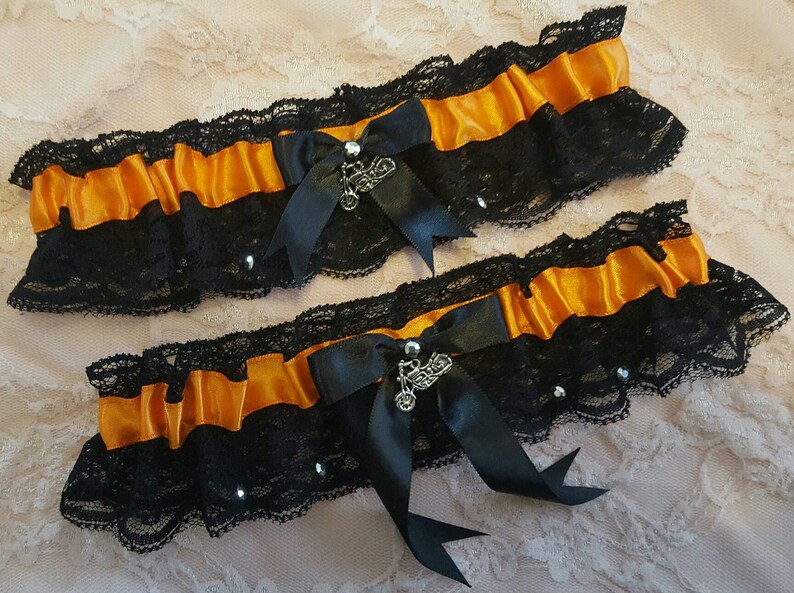 Harley Davidson Inspired Biker Wedding Garter Belt w/ Black Etsy
