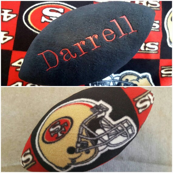 Personalized Handcrafted Fleece Fabric Soft Football Collectible Pillow Toy Plush Stuffed Indoor Ball Made Using New England Patriots Fabric